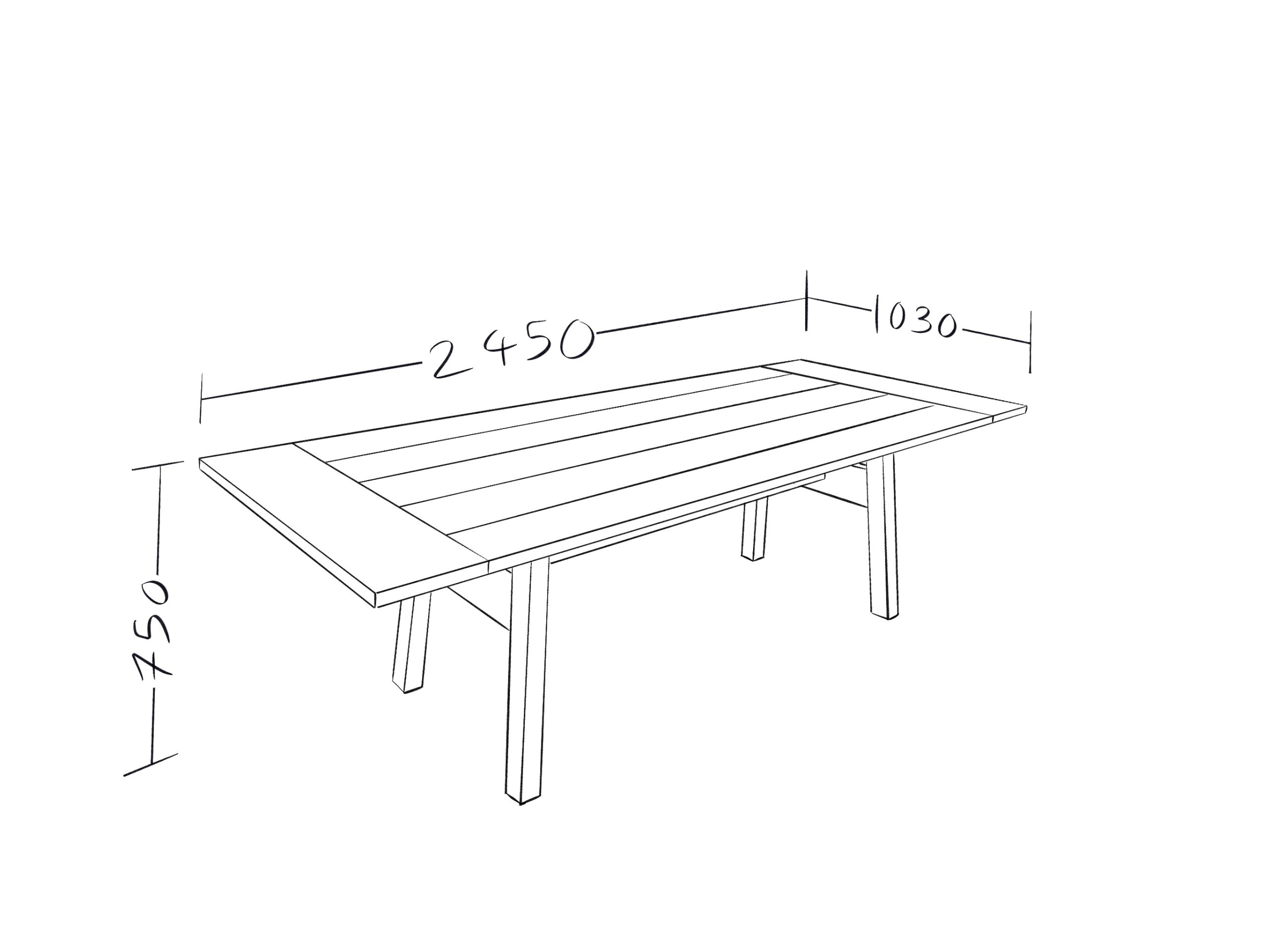 Grace 8 Seater Hand drawn image of grace table